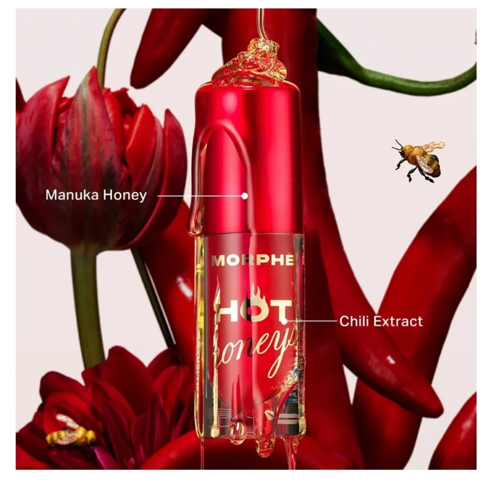 Morphe Hot honey's 🔥 plumping Lip Oil Shade: Royal Sting (Peach) 🆕